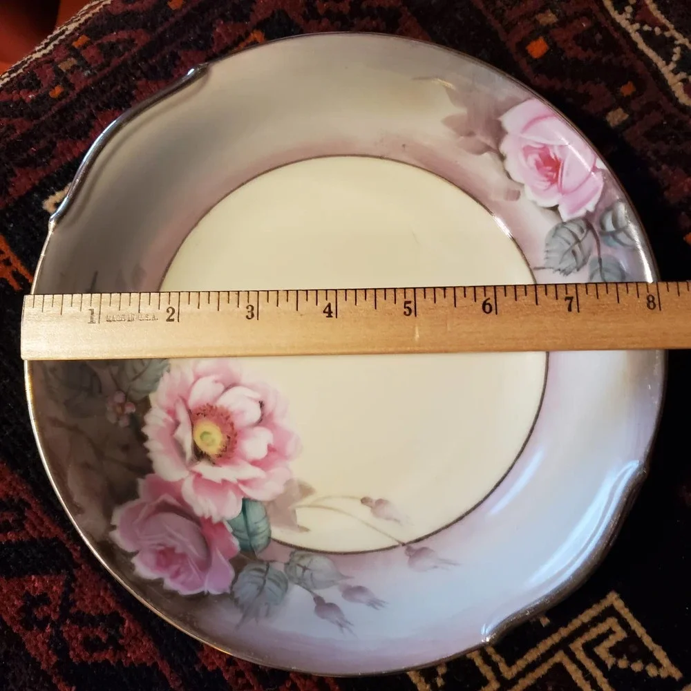 Noritake Mormura M plate and bowl Hand Painted Japan‎ mark
